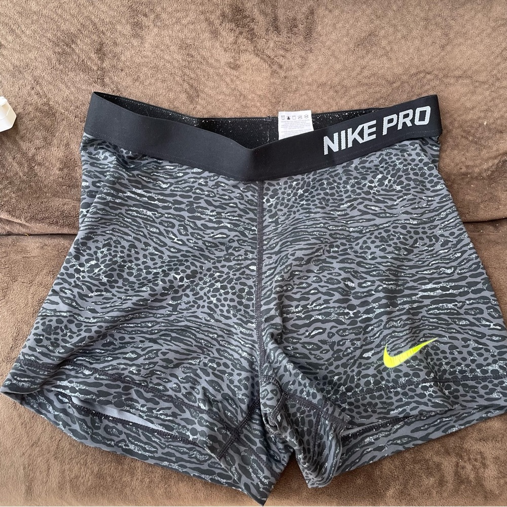 Gray Black Animal Print Nike Pros
